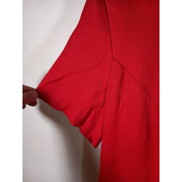 Vintage K Studio Red Short Sleeve Shift Dress Workwear USA Career Plus Size 16 - Picture 3 of 5